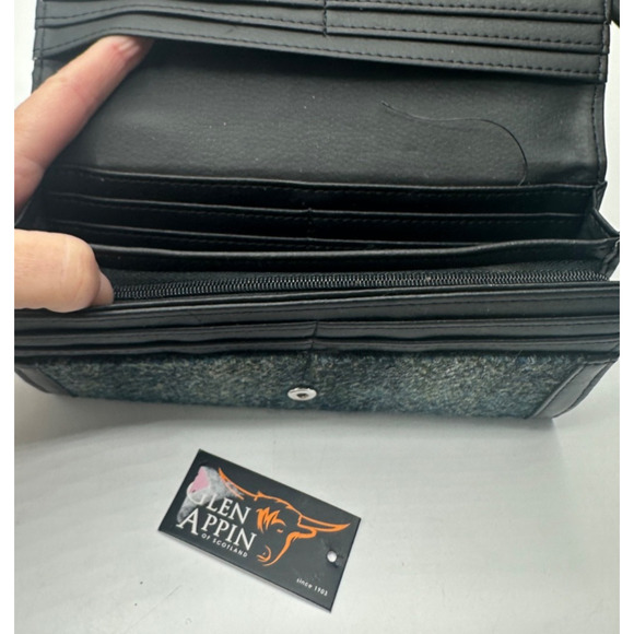 Glen Appin of Scotland Harris Tweed Long Bute Coin Wallet Snap Slots Zip Pocket - Picture 5 of 10